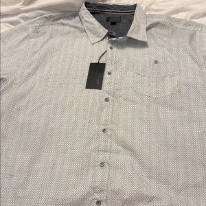 Izod Light Blue Geometric Button Down Shirt
